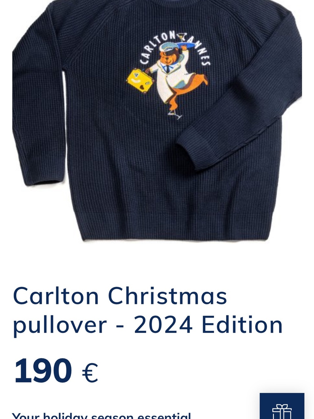Ritz Carlton Cannes Christmas Pullover - 2024 Edition